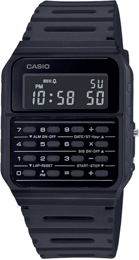 Casio CA-53WF-1B digitaal herenhorloge met rekenmachine, zwart