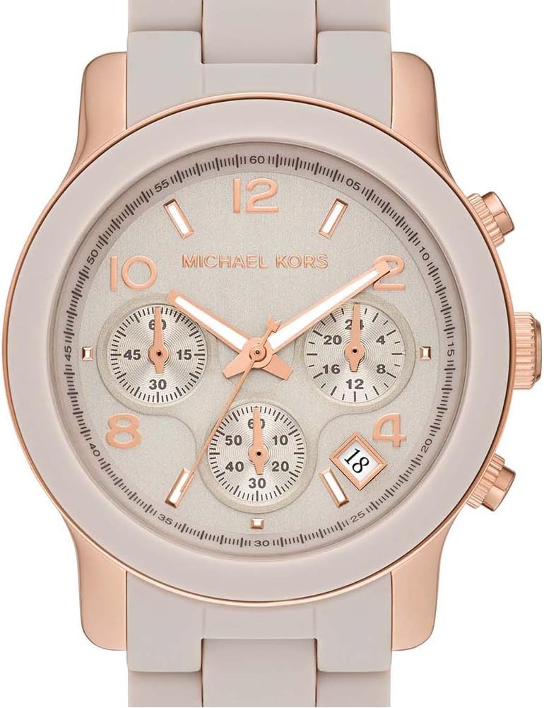 Michael Kors Horloge voor dames Runway, Chronograaf uurwerk, Roestvrij stalen horloge, 38mm kastgrootte