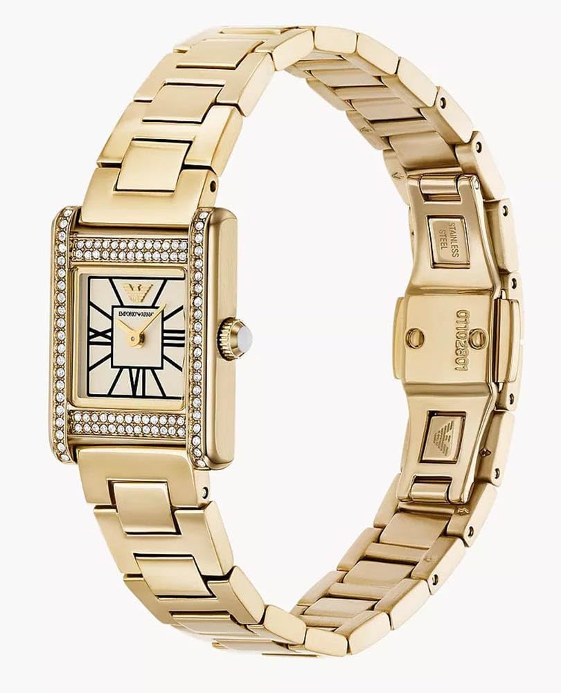 Emporio Armani horloge voor dames, kwartsuurwerk en kastmaat 31 mm met roestvrij stalen, lederen of siliconen band