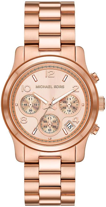 Michael Kors Horloge voor dames Runway, Chronograaf uurwerk, Roestvrij stalen horloge, 38mm kastgrootte