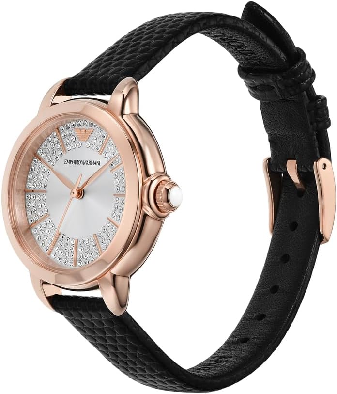 Emporio Armani Horloge Voor Dames, Quartz uurwerk en 36mm kastmaat met roestvrij stalen, lederen of siliconen band