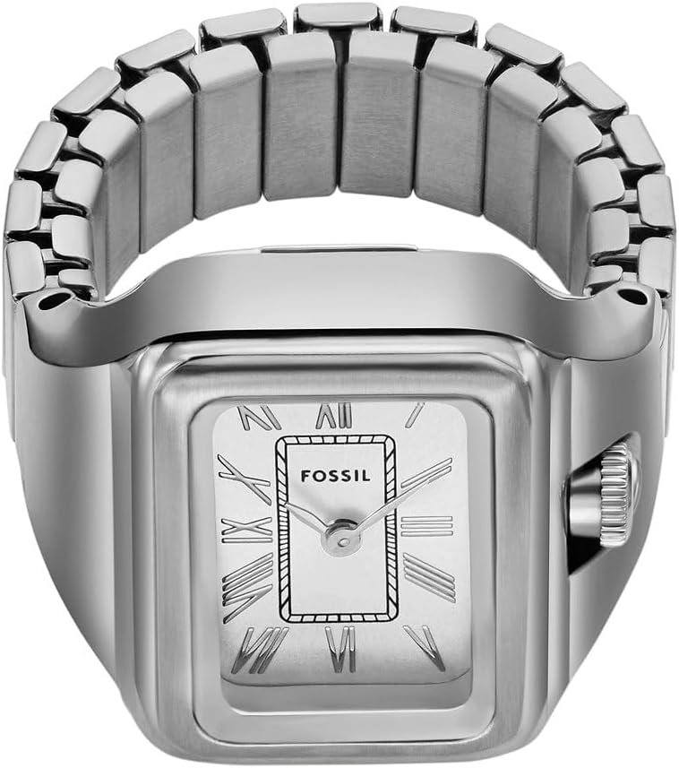 FOSSIL Raquel horloge ring voor dames, Quartz uurwerk met twee handen en roestvrij stalen band
