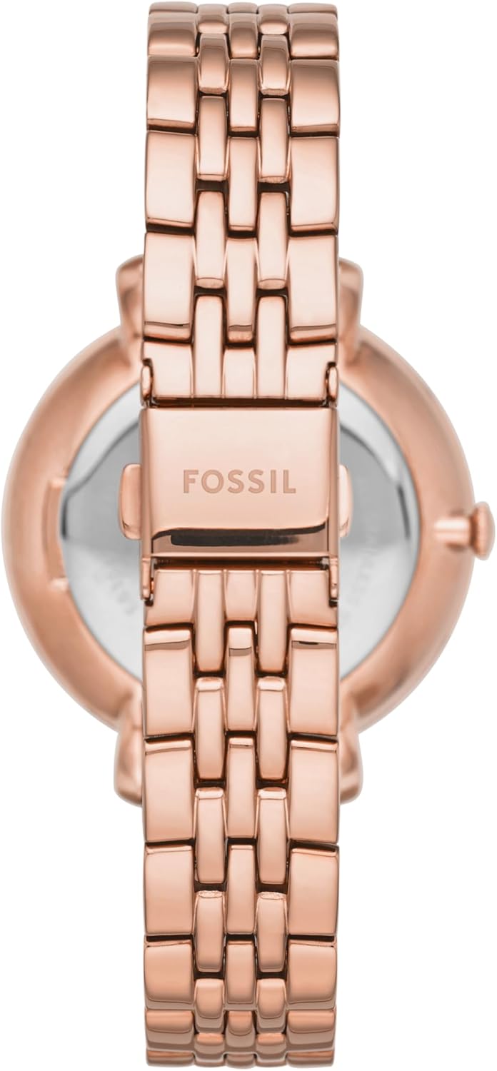 Fossil Jacqueline Watch for Women, Quartz movement with Stainless steel and leather Strap
