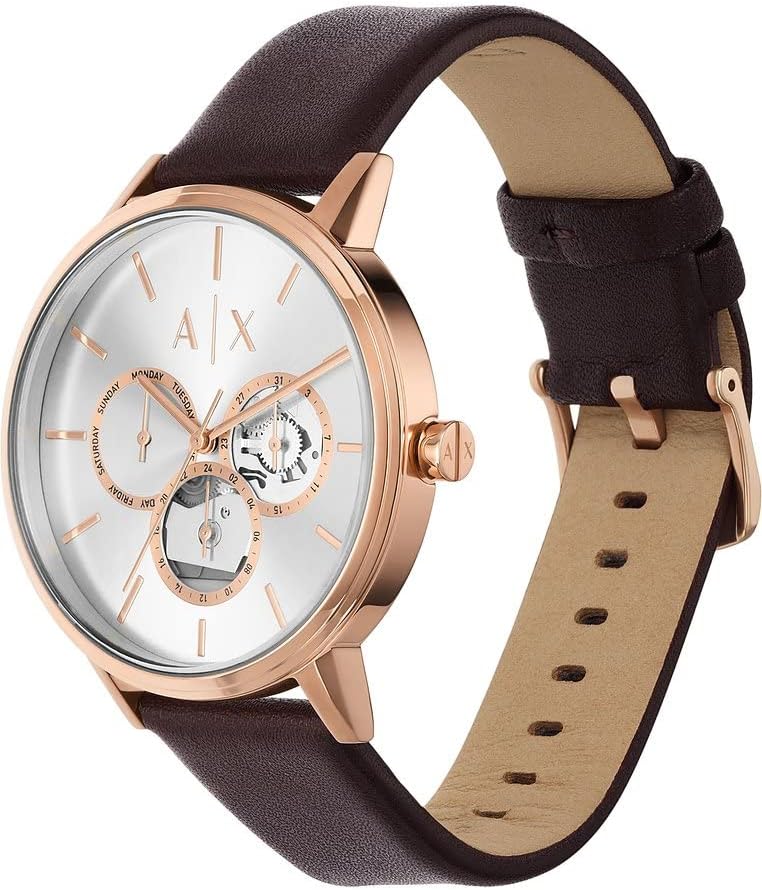 Armani Exchange Horloge voor heren Quartz/Multi uurwerk 42mm kastmaat met een Lederen band AX2756