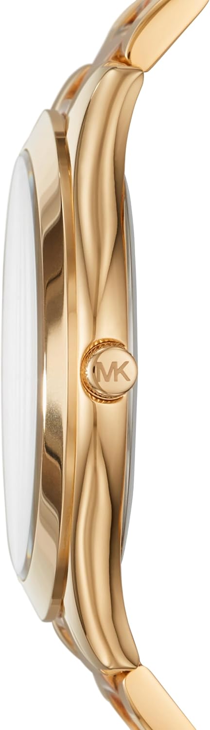Michael Kors Reloj Slim Runway para mujer, 42 mm, movimiento de cuarzo a tres agujas con correa de acero inoxidable
