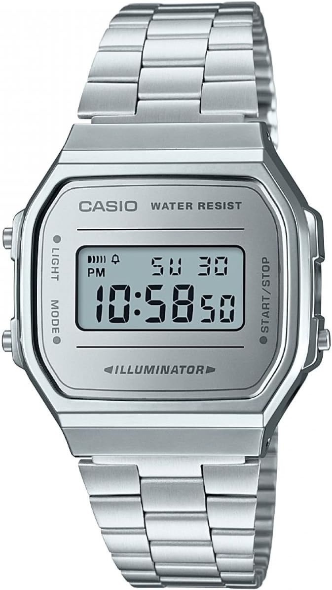Casio Digitaal kwartshorloge voor volwassenen, uniseks, met roestvrijstalen armband