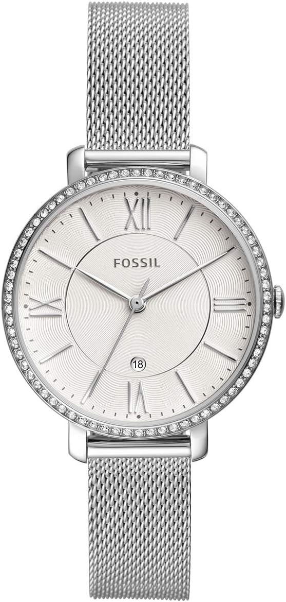 Fossil Jacqueline Watch for Women, Quartz movement with Stainless steel and leather Strap