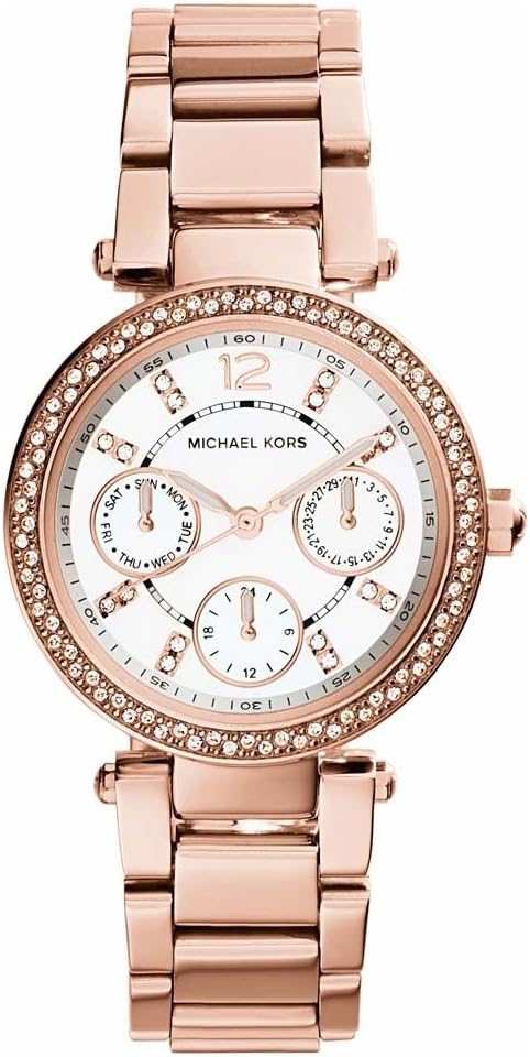 Michael Kors Parker Horloge voor dames, uurwerk chronograaf met roestvrij stalen of lederen band