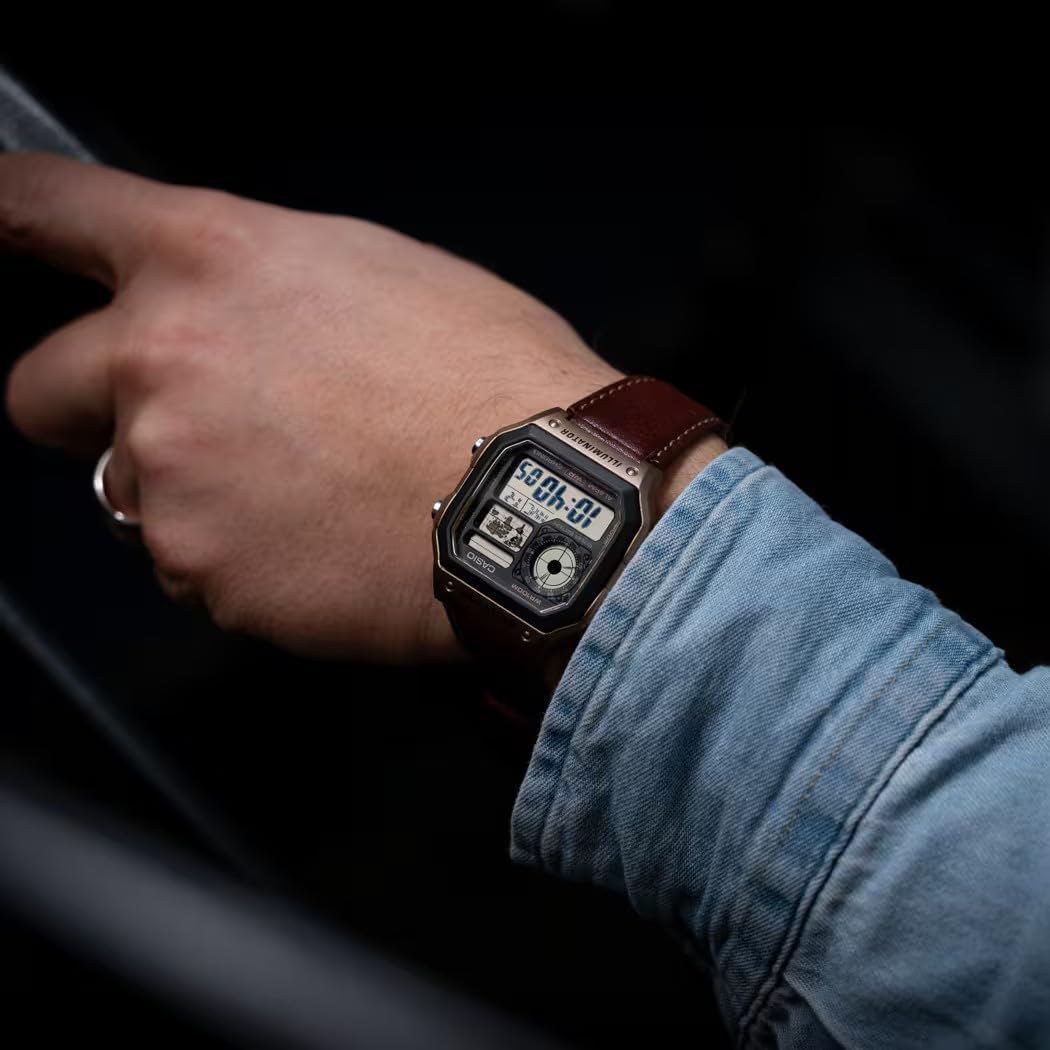 Casio Gemengd analoog kwartshorloge met armband van AE-1200WHL-5AVEF, riem