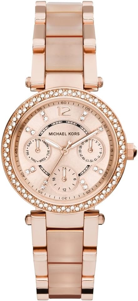 Michael Kors Parker Horloge voor dames, uurwerk chronograaf met roestvrij stalen of lederen band