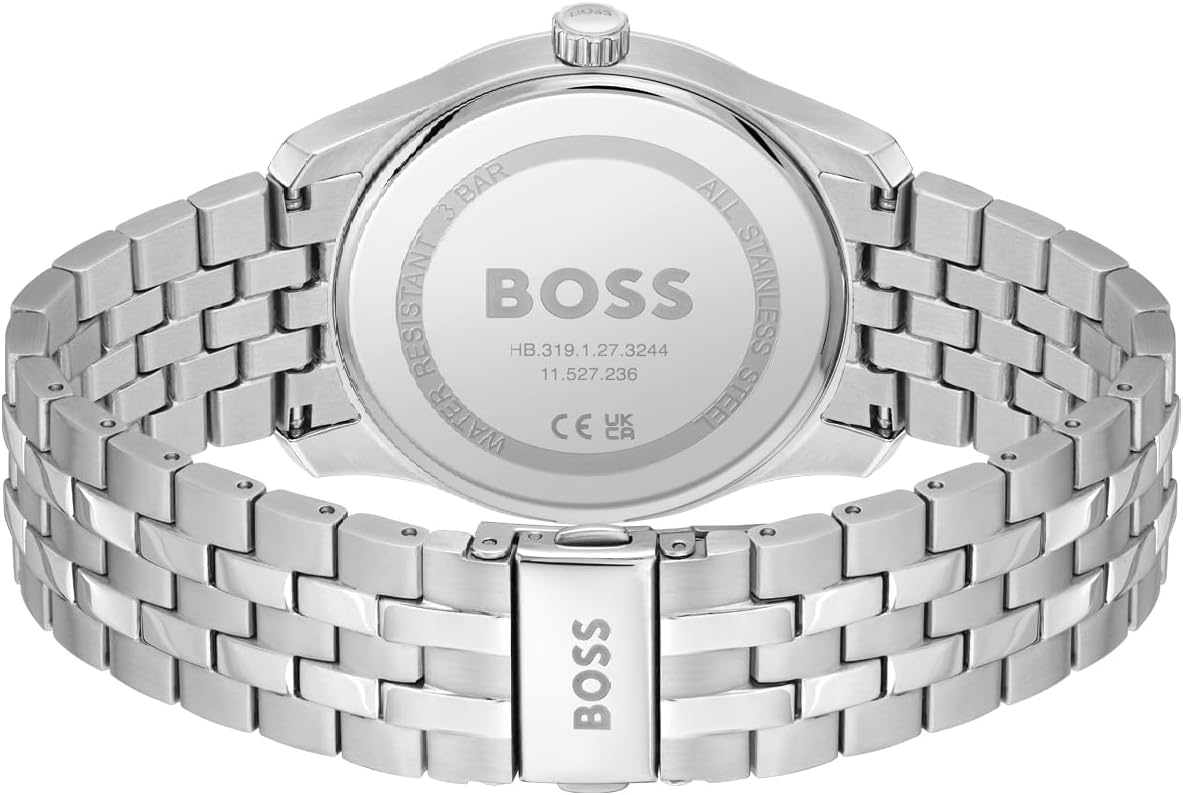 BOSS Analoog kwartshorloge voor heren uit de PRINCIPLE-collectie met leren of roestvrijstalen band, verkrijgbaar in zwart, Brown, blauw, Green en Grey