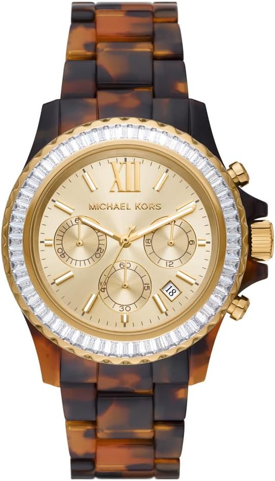 Michael Kors Everest Horloge voor dames, Quartz uurwerk met chronograaf en roestvrij stalen of siliconen band