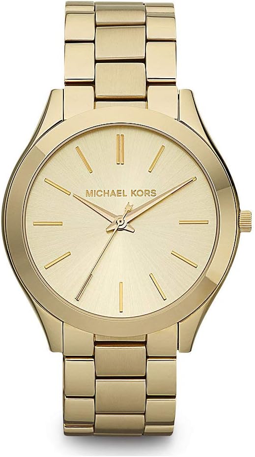 Michael Kors Reloj Slim Runway para mujer, 42 mm, movimiento de cuarzo a tres agujas con correa de acero inoxidable