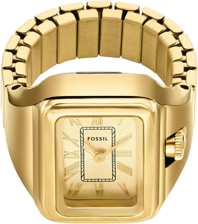 FOSSIL Raquel horloge ring voor dames, Quartz uurwerk met twee handen en roestvrij stalen band