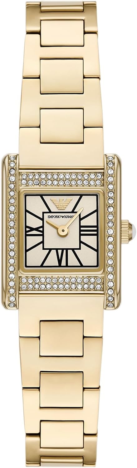 Emporio Armani horloge voor dames, kwartsuurwerk en kastmaat 31 mm met roestvrij stalen, lederen of siliconen band