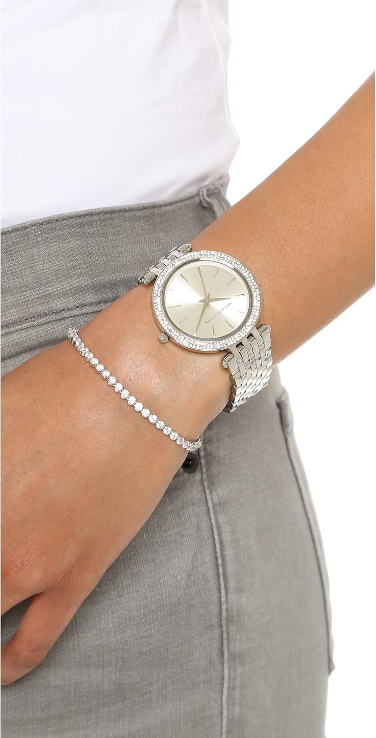 Michael Kors Darci horloge voor dames, uurwerk met roestvrij stalen of lederen band