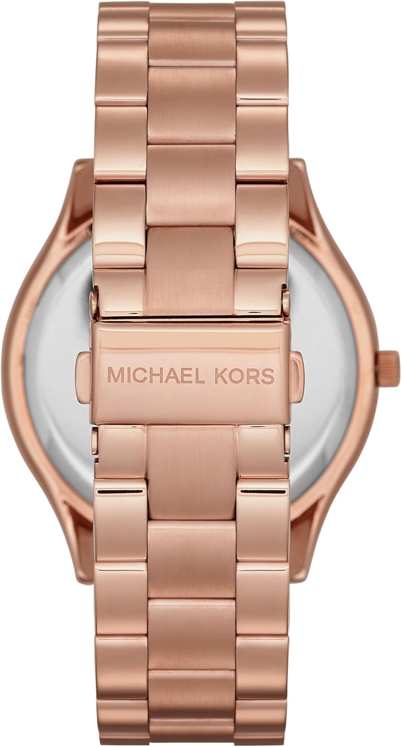 Michael Kors Reloj Slim Runway para mujer, 42 mm, movimiento de cuarzo a tres agujas con correa de acero inoxidable