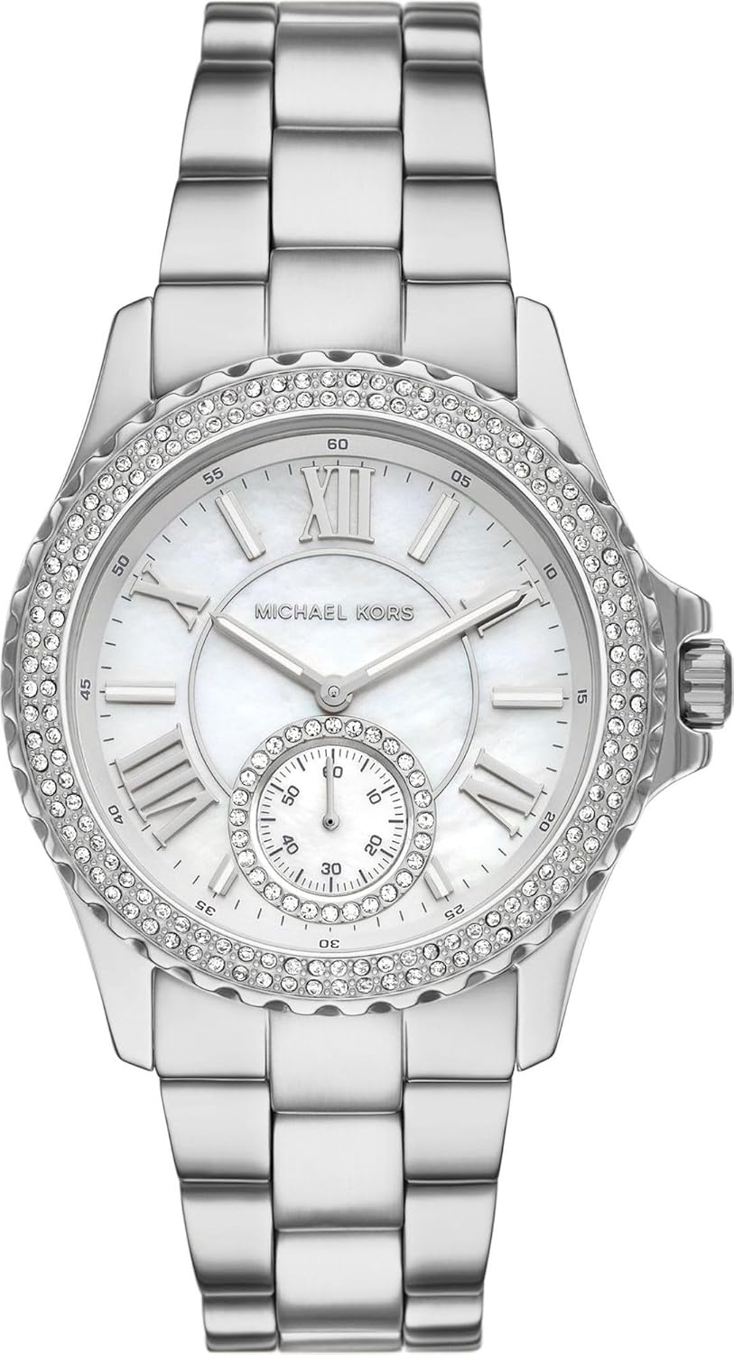 Michael Kors Everest Horloge voor dames, Quartz uurwerk met chronograaf en roestvrij stalen of siliconen band