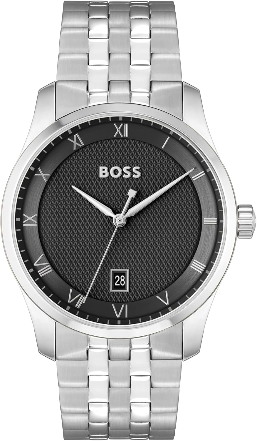 BOSS Analoog kwartshorloge voor heren uit de PRINCIPLE-collectie met leren of roestvrijstalen band, verkrijgbaar in zwart, Brown, blauw, Green en Grey
