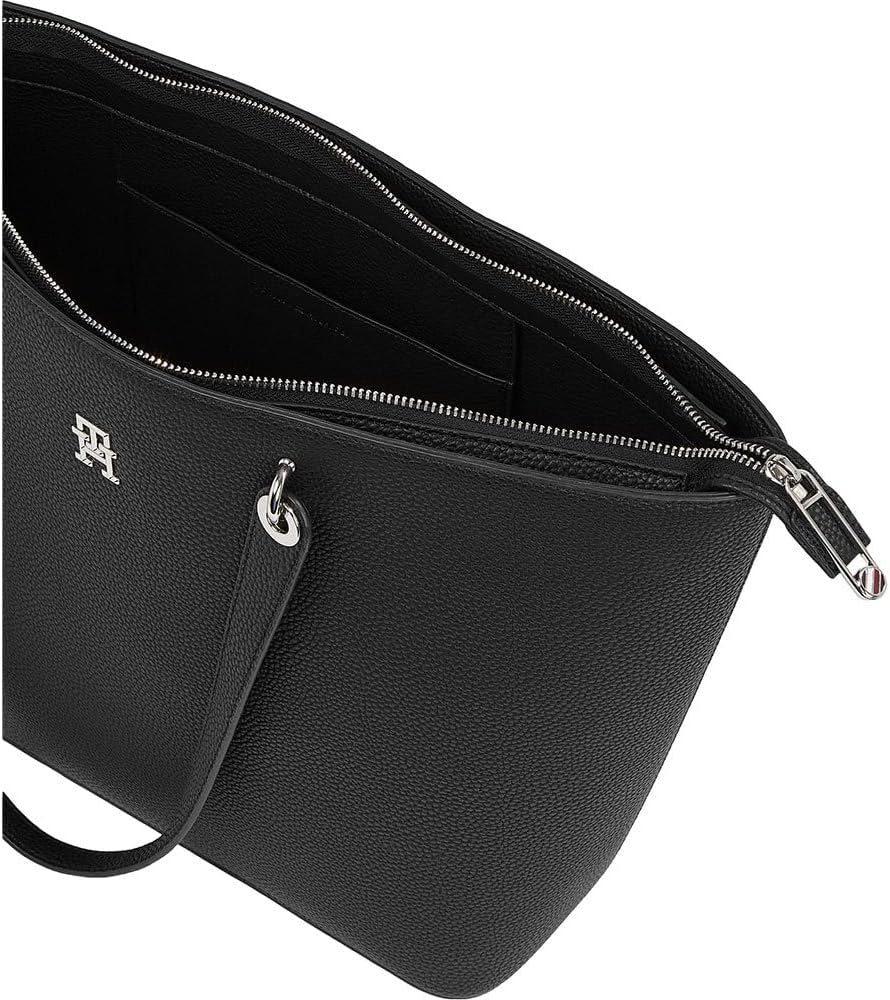 Tommy Hilfiger Dames Th Emblem Tote Aw0aw15178, één maat, Zwart (zwart), One Size