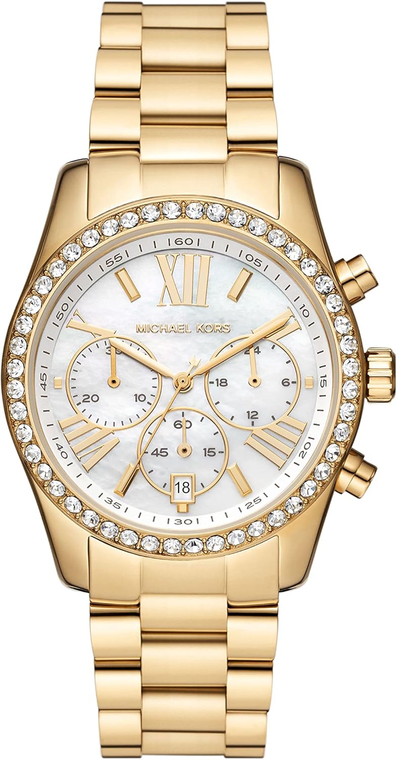Michael Kors Lexington Horloge voor dames, uurwerk met roestvrij stalen of lederen band