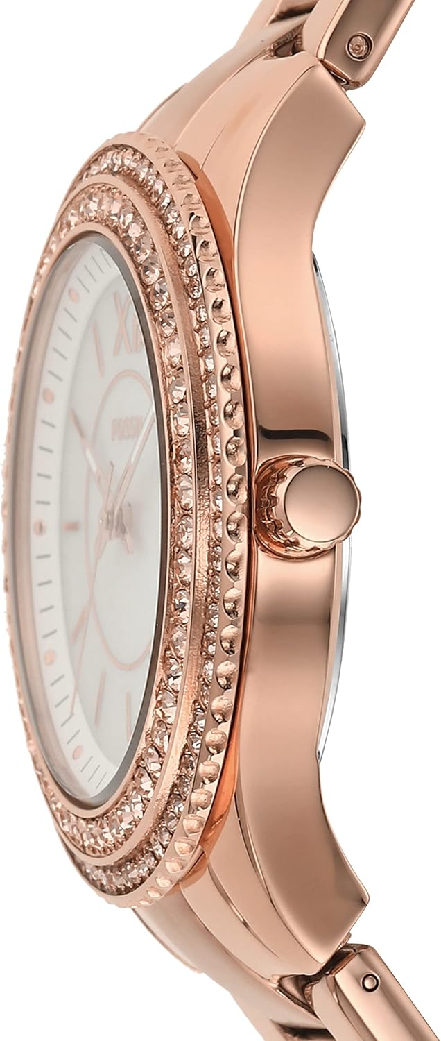 Fossil Stella Horloge voor dames, kwartsuurwerk met roestvrij stalen of leren band