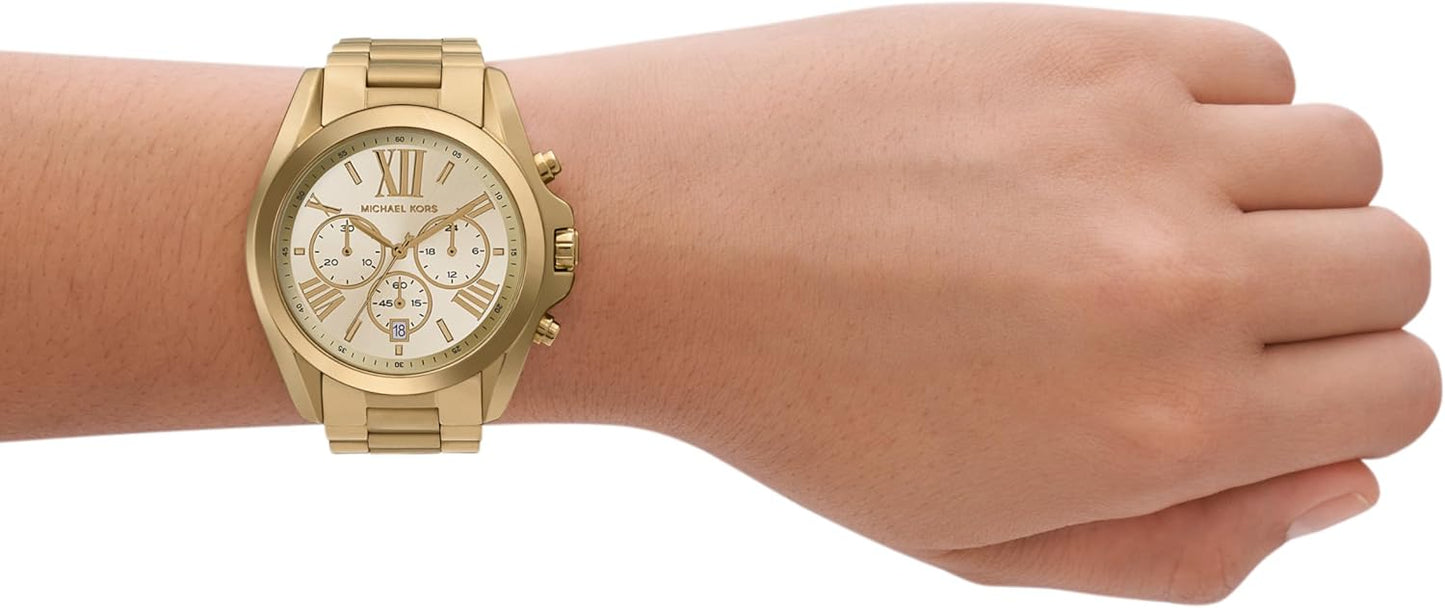 Michael Kors Brecken Horloge voor heren, uurwerk met chronograaf en roestvrij stalen of lederen band