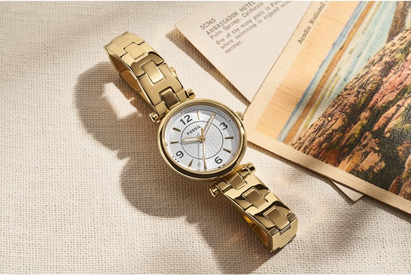 FOSSIL Carlie horloge voor dames, kwarts driehandig uurwerk met roestvrij stalen band