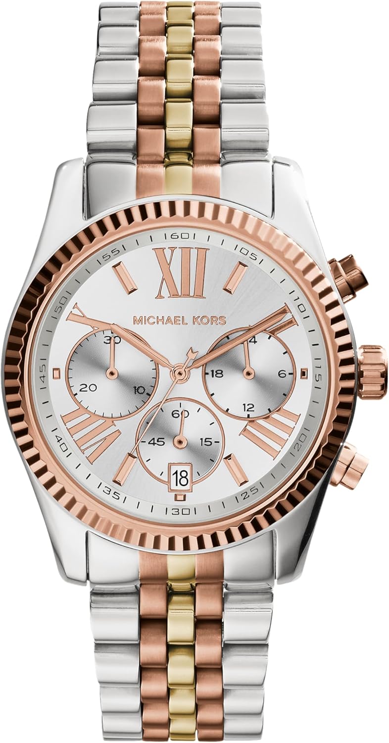 Michael Kors Lexington Horloge voor dames, uurwerk met roestvrij stalen of lederen band