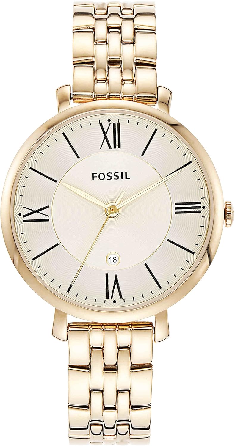 Fossil Jacqueline Watch for Women, Quartz movement with Stainless steel and leather Strap