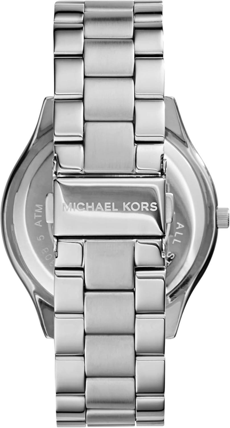 Michael Kors Reloj Slim Runway para mujer, 42 mm, movimiento de cuarzo a tres agujas con correa de acero inoxidable