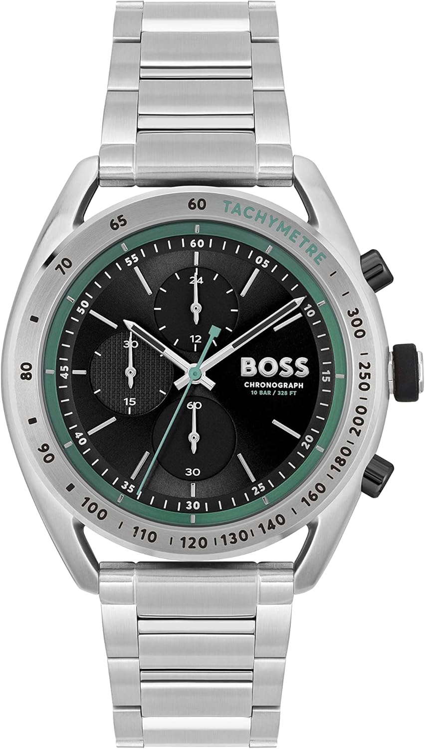 BOSS Chronograaf kwartshorloge met zilveren roestvrijstalen armband voor heren - 1514023