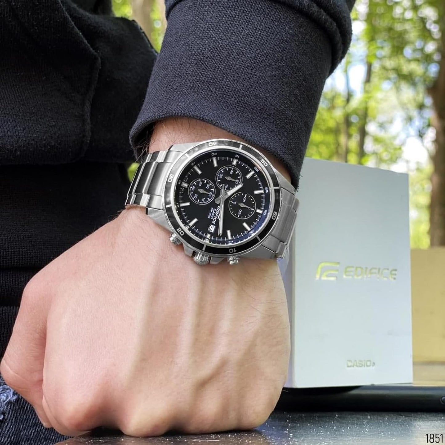 Casio Edifice CA.EFR-526D-1AVUEF Herenhorloge van staal, zwart, armband