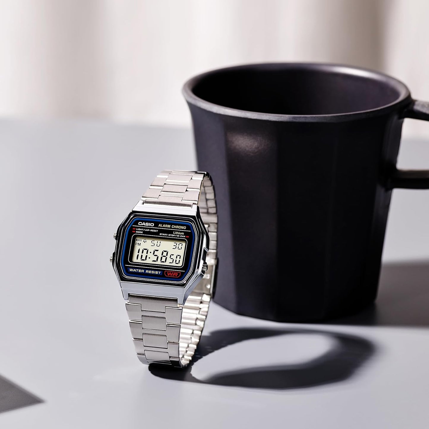 Casio Vintage A158WA-1CR - Digitaal polshorloge, zilver