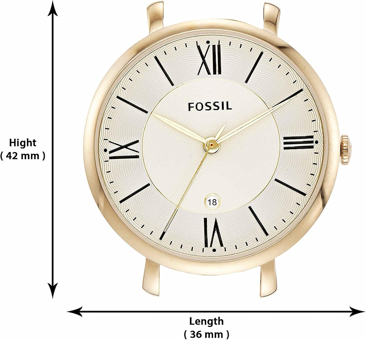 Fossil Jacqueline Watch for Women, Quartz movement with Stainless steel and leather Strap