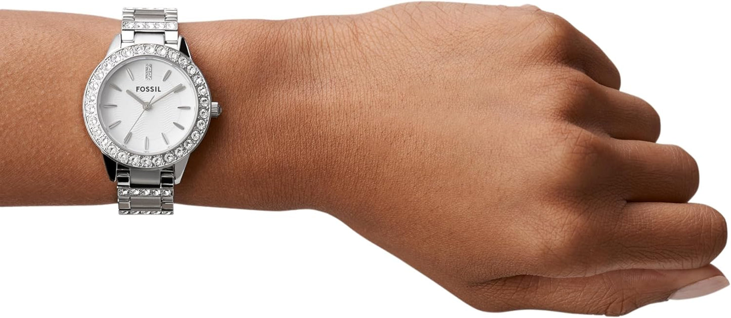 Fossil Jesse horloge voor dames, Quartz uurwerk met roestvrij stalen of leren band