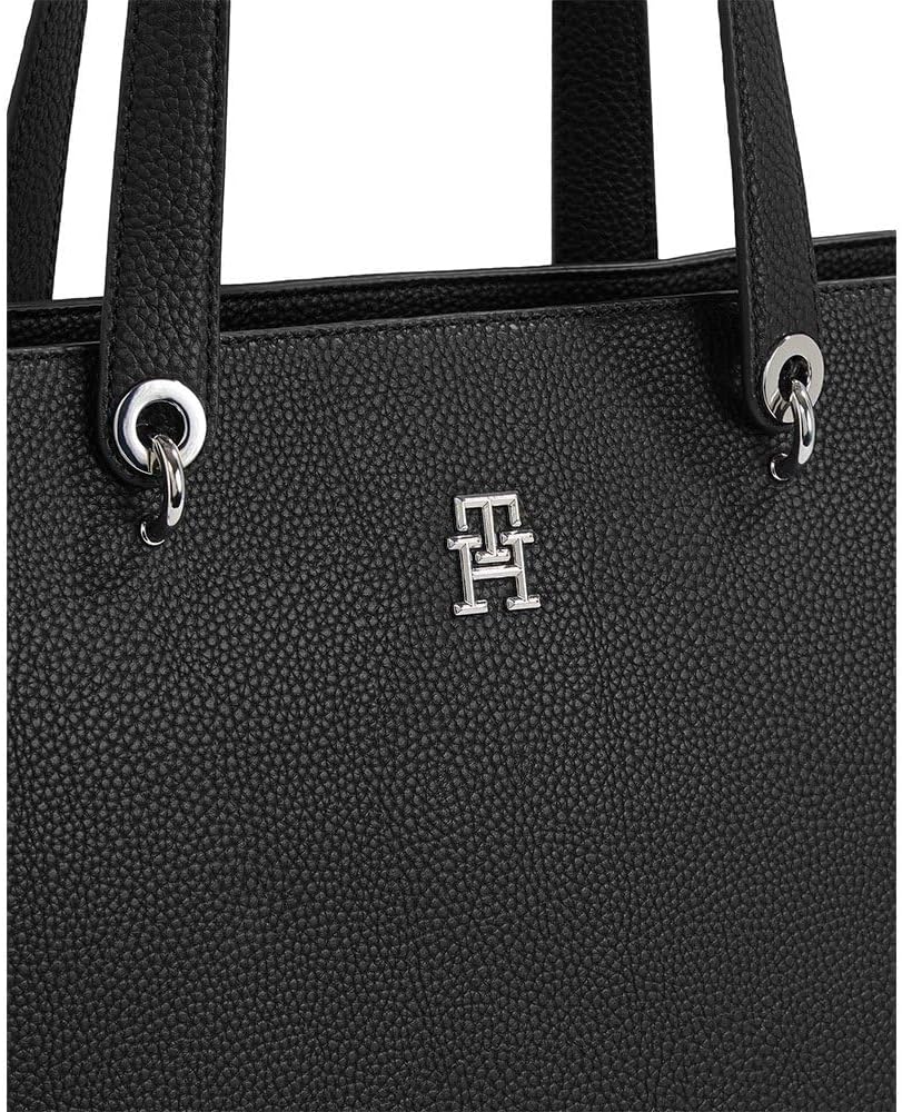 Tommy Hilfiger Dames Th Emblem Tote Aw0aw15178, één maat, Zwart (zwart), One Size
