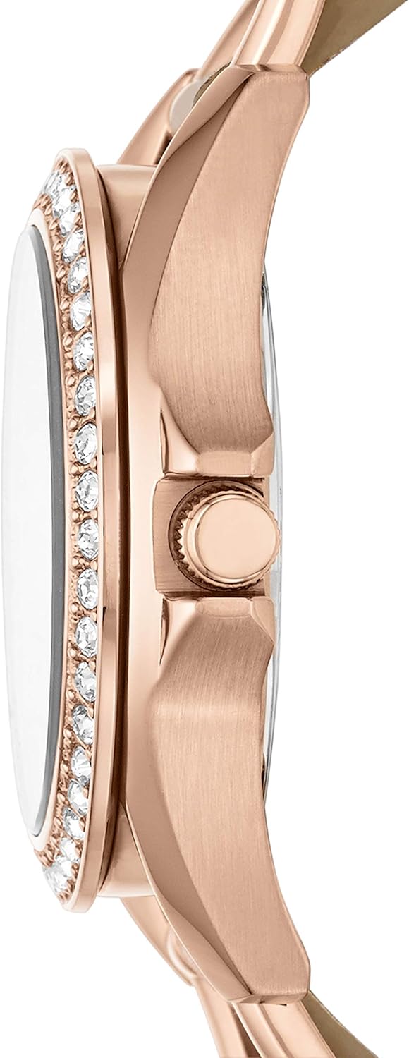 Fossil Riley horloge voor dames, chronograaf uurwerk met roestvrij stalen of leren band