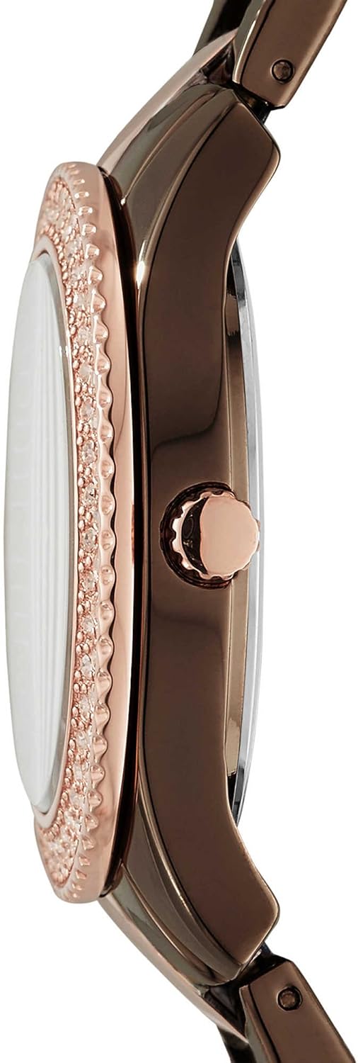 Fossil Stella horloge voor dames, chronograaf uurwerk met roestvrij stalen of leren band