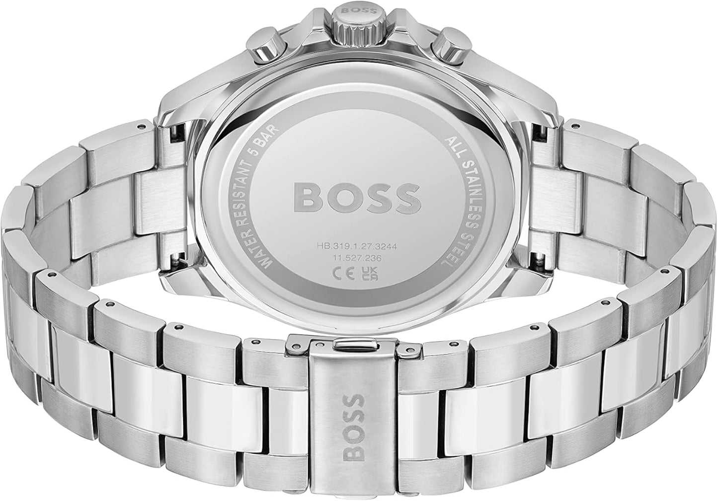 BOSS Chronograph Quartz horloge voor heren met zilveren roestvrijstalen armband - 1514057