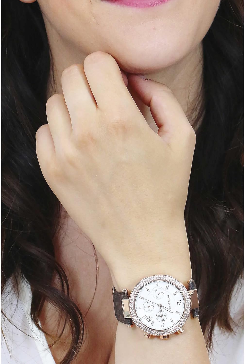 Michael Kors Parker Horloge voor dames, uurwerk chronograaf met roestvrij stalen of lederen band