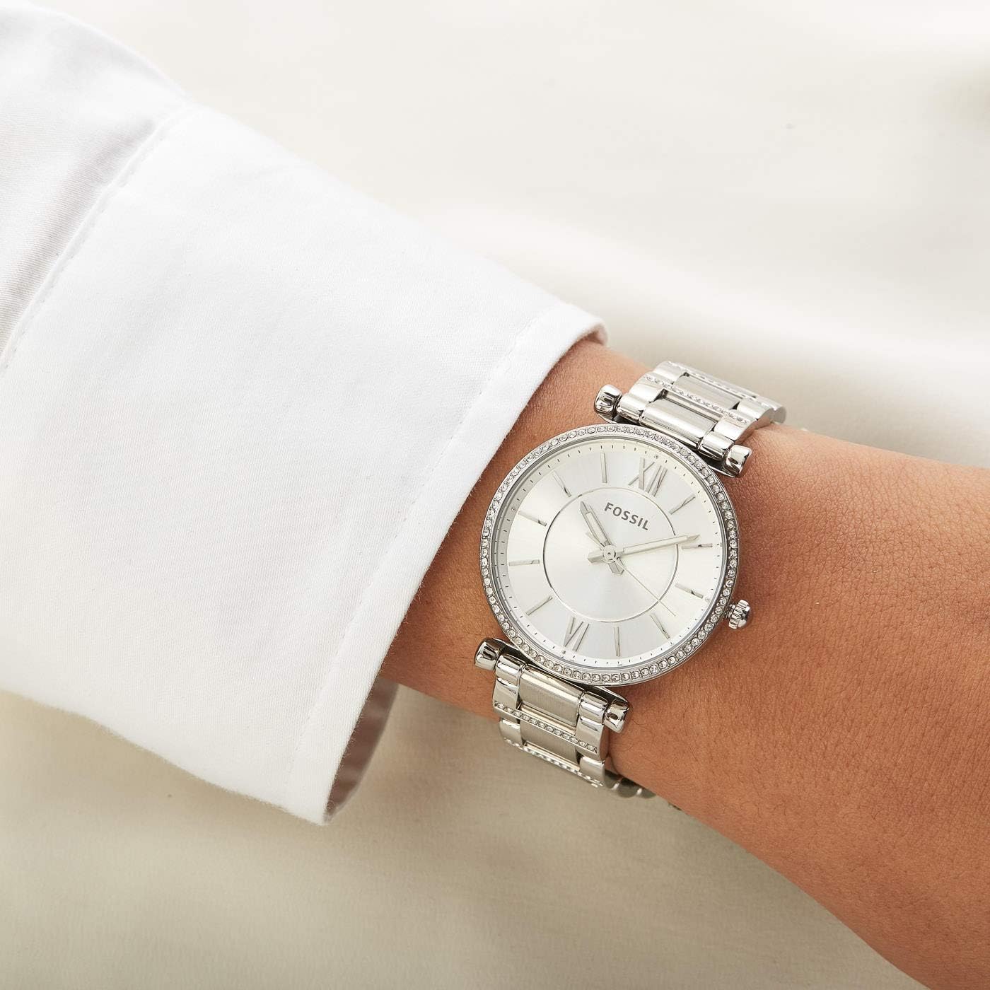 Fossil Carlie Watch for Women, Quartz movement with Stainless steel or Leather Strap