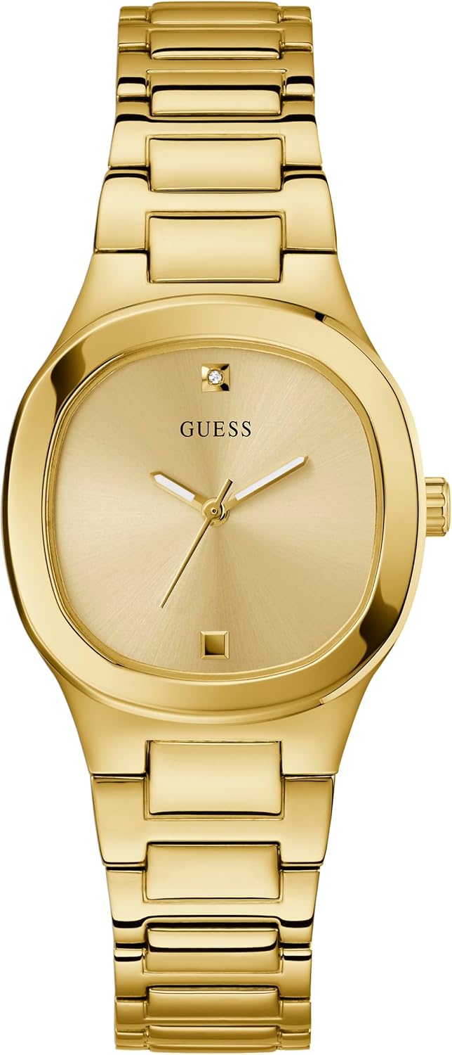 Guess Dames 32mm Horloge - Gouden Tone Armband Champagne Dial Gold Tone Case