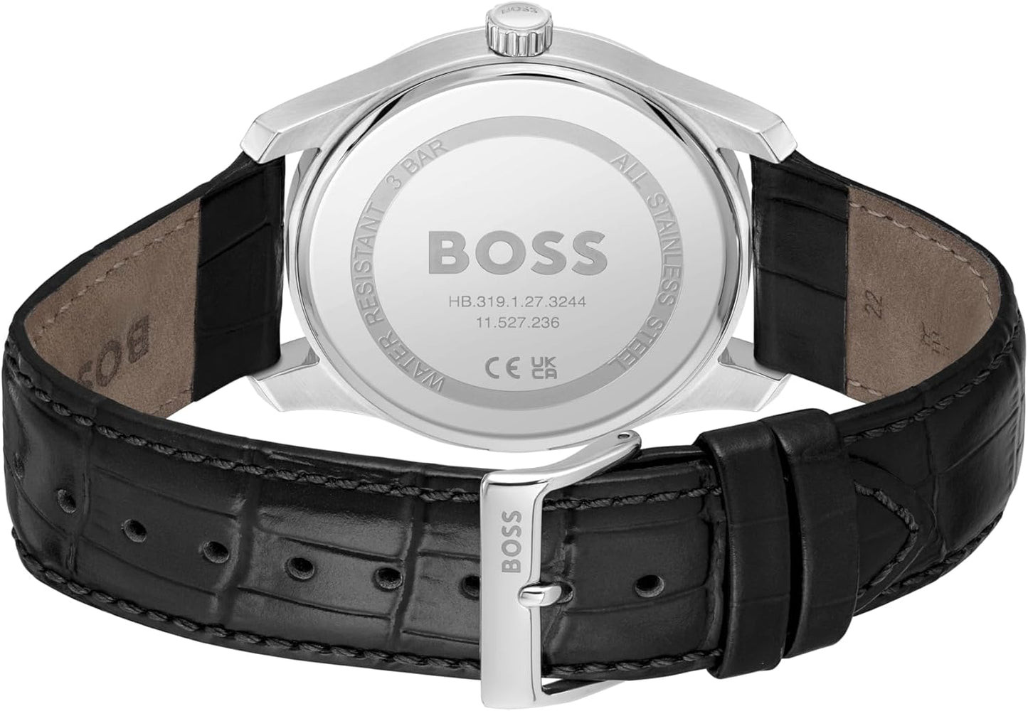 BOSS Analoog kwartshorloge voor heren uit de PRINCIPLE-collectie met leren of roestvrijstalen band, verkrijgbaar in zwart, Brown, blauw, Green en Grey
