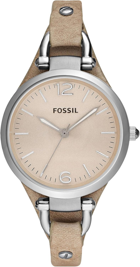 Fossil Dameshorloge Georgia, kastmaat 32 mm, quartz uurwerk, leren band