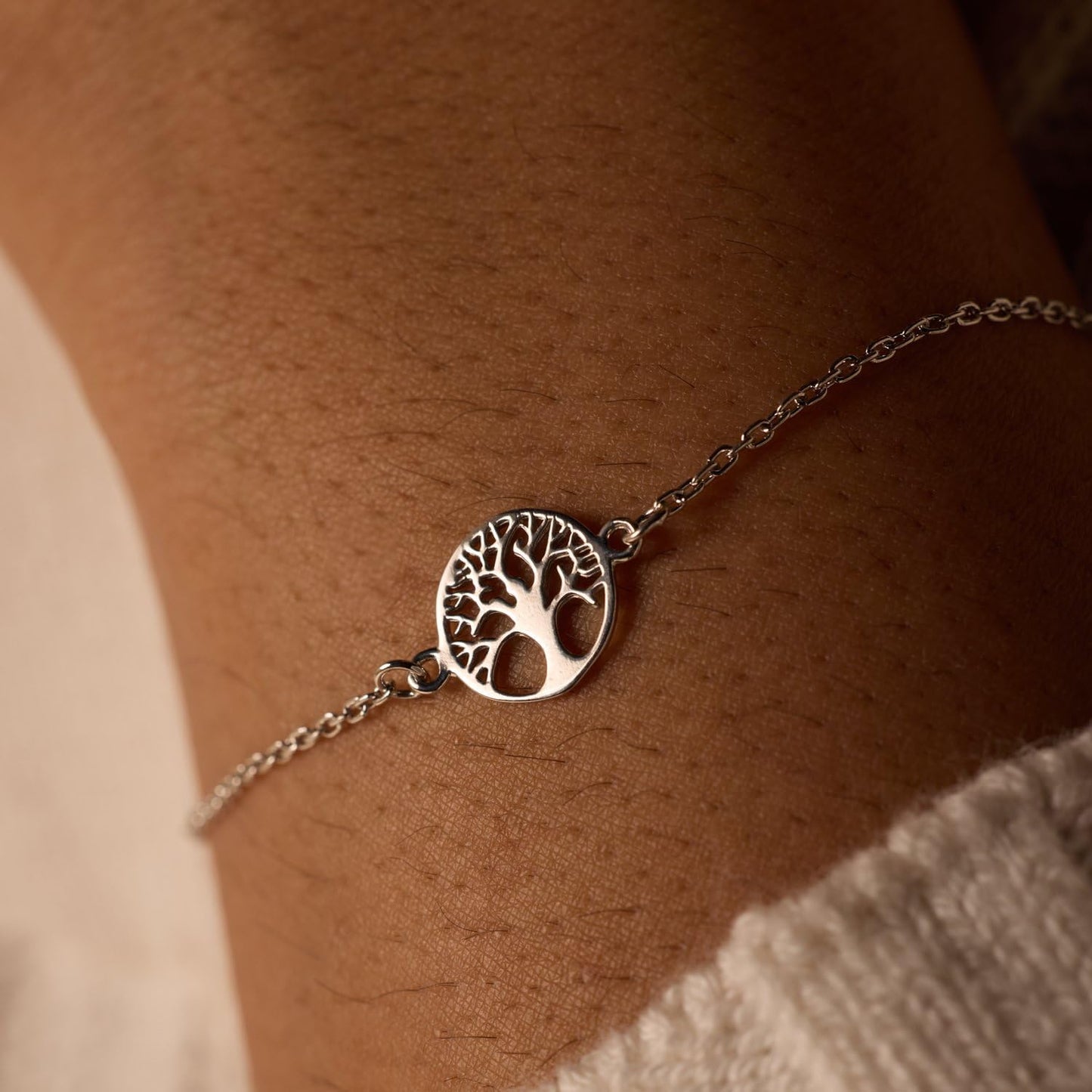 Dames Armband levensboom - Echt Zilver - Armband - Moederdag Cadeau - 19 cm - Zilverkleurig