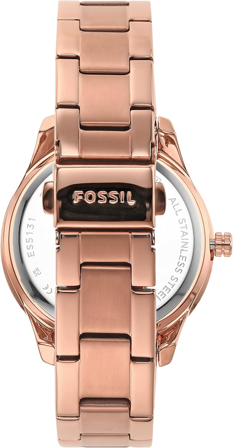 Fossil Stella Horloge voor dames, kwartsuurwerk met roestvrij stalen of leren band