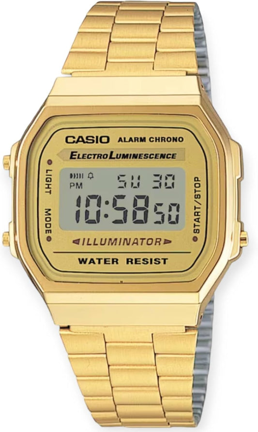 Casio Gouden herenhorloge collectie # A-168WG-9, goud, klassiek of luxe, goud, klassiek of luxe, Goud, Klassiek of luxe
