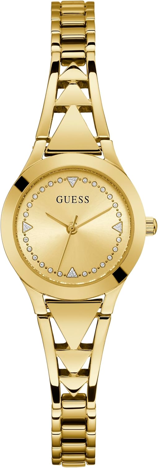 Guess Dames 26 mm horloge - tweekleurige G-Link zilveren wijzerplaat tweekleurige kast