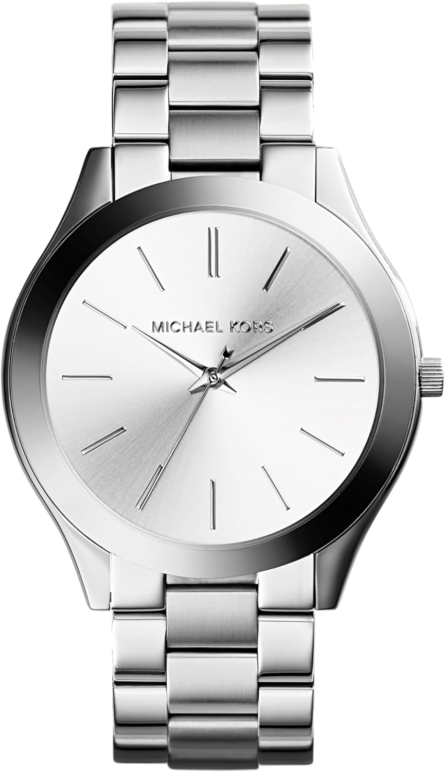 Michael Kors Reloj Slim Runway para mujer, 42 mm, movimiento de cuarzo a tres agujas con correa de acero inoxidable